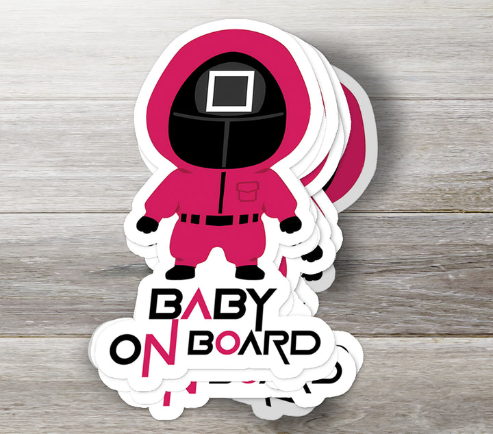 Squid Game Guard Baby on Board Sticker – Fun Car Sign for Fans