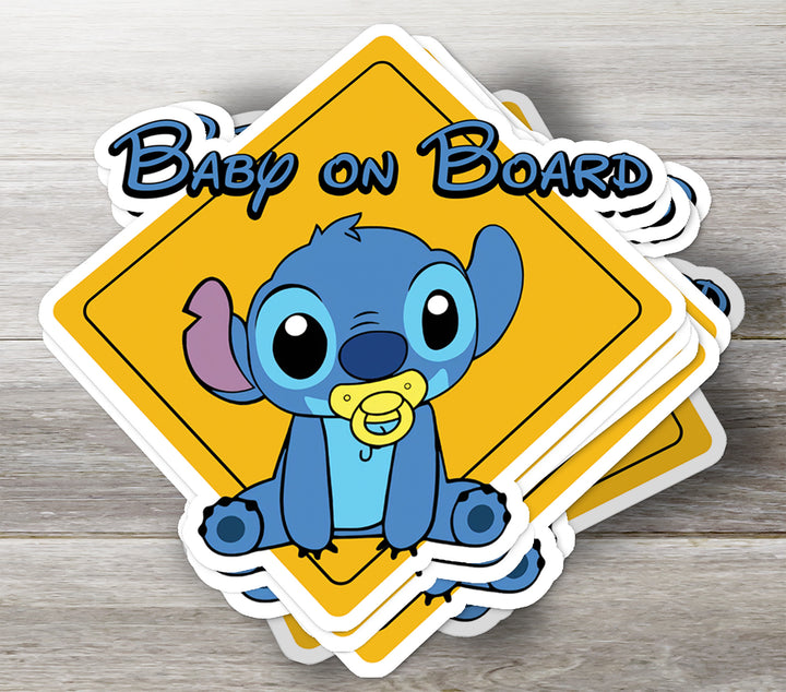 Stitch Baby on Board Car Sticker