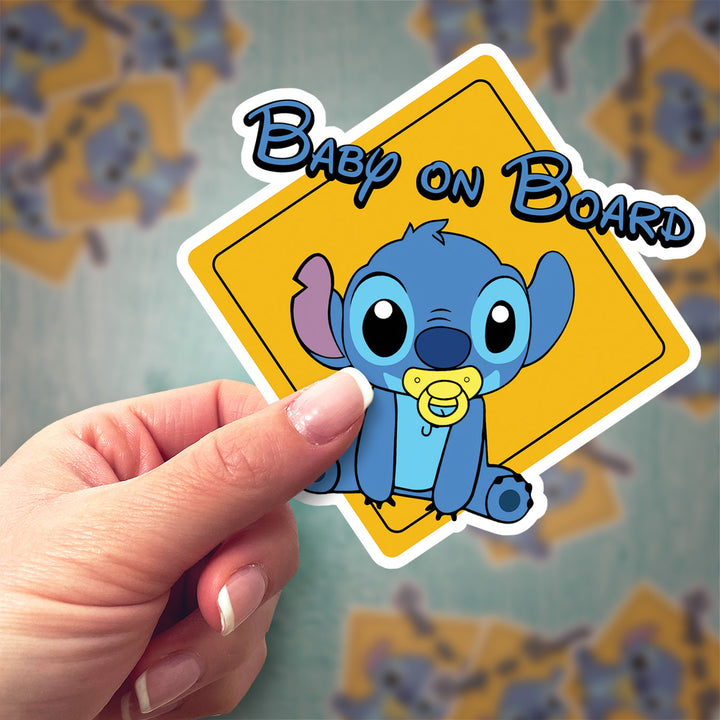 Stitch Baby on Board Car Sticker