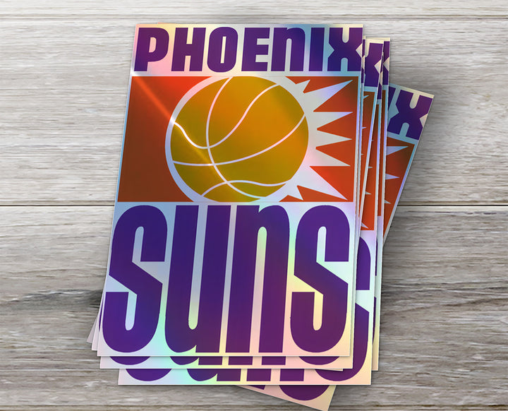 Phoenix Suns Logo Sticker 1968/69 - 1991/92 - Holographic or Glossy - Waterproof - Great Gift