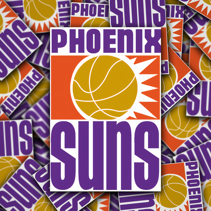 Phoenix Suns Logo Sticker 1968/69 - 1991/92 - Holographic or Glossy - Waterproof - Great Gift