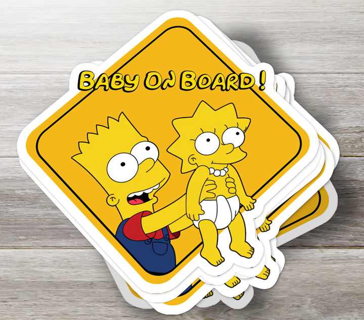 The Simpsons Bart and Lisa Car Sticker