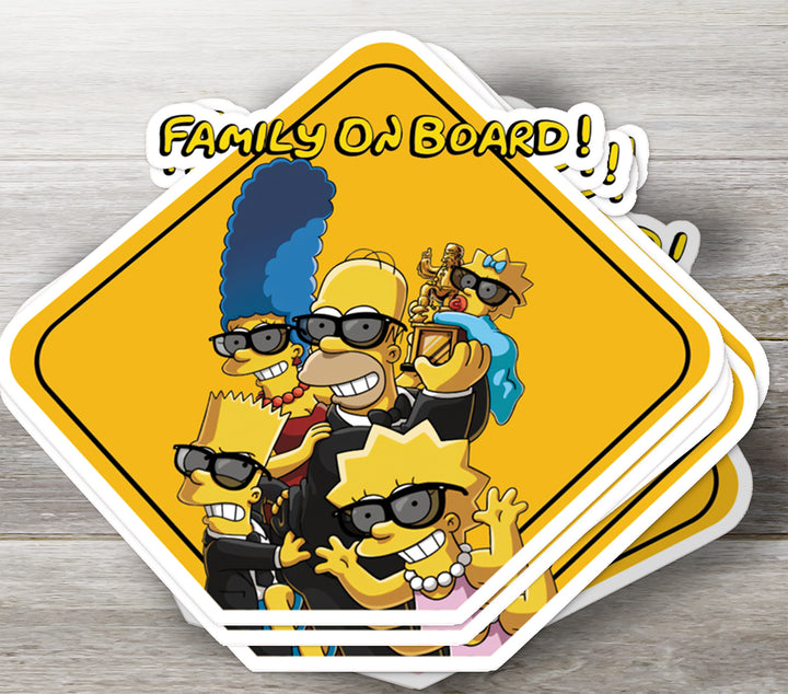 The Simpson Family on Board Car Sticker