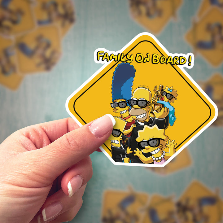 The Simpson Family on Board Car Sticker
