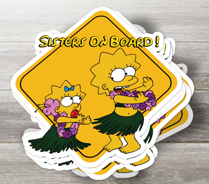 The Simpsons Lisa and Maggie Car Sticker