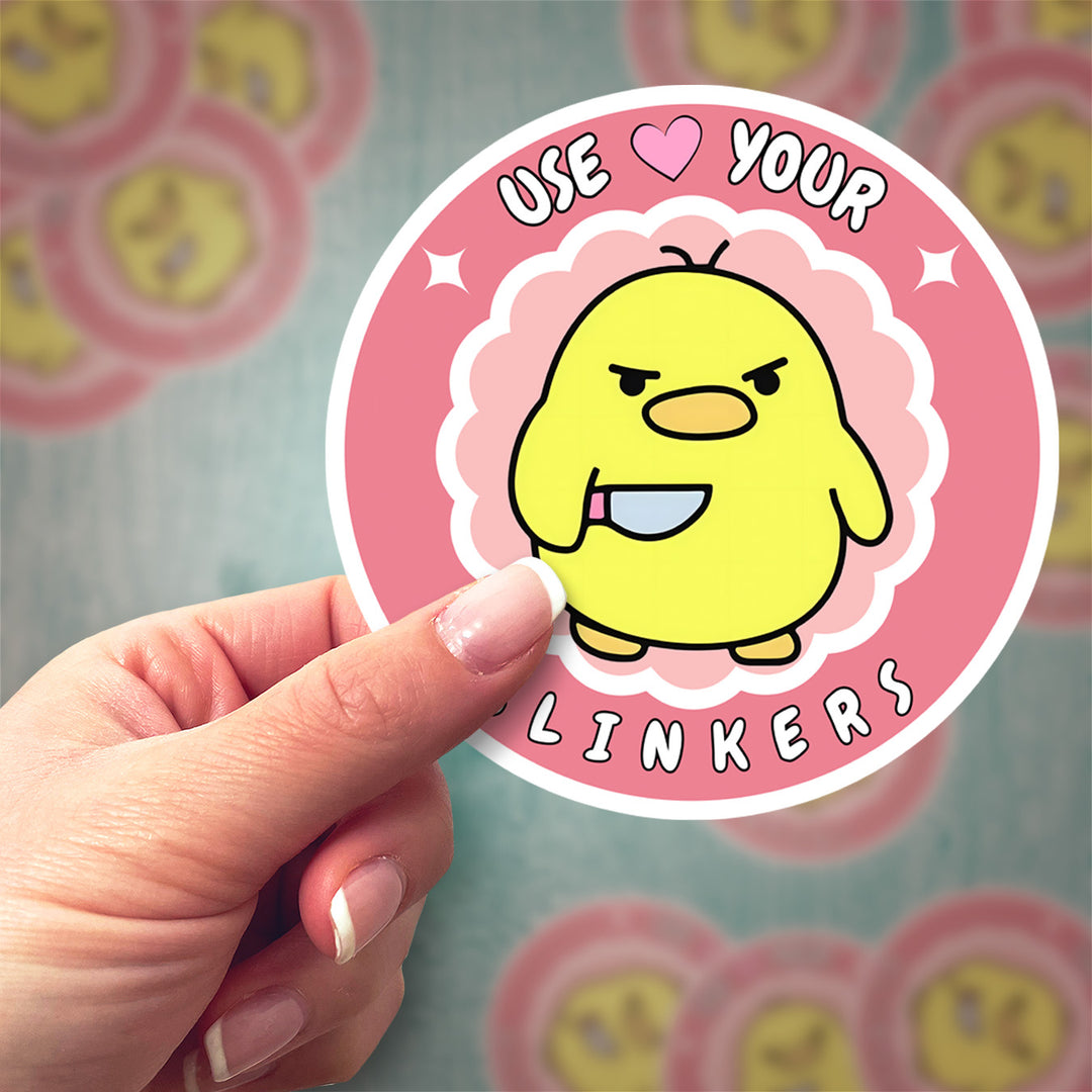 Use Your Blinkers Sticker – Funny Angry Duck Car Decal