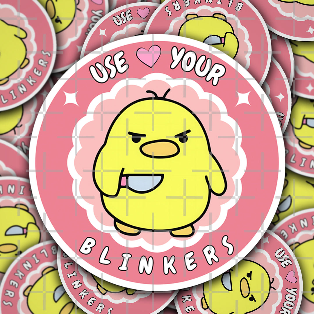 Use Your Blinkers Sticker – Funny Angry Duck Car Decal