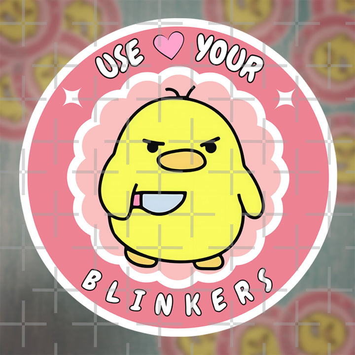 Use Your Blinkers Sticker – Funny Angry Duck Car Decal