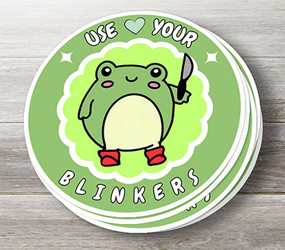 Use Your Blinkers Sticker – Funny Angry Frog Car Decal