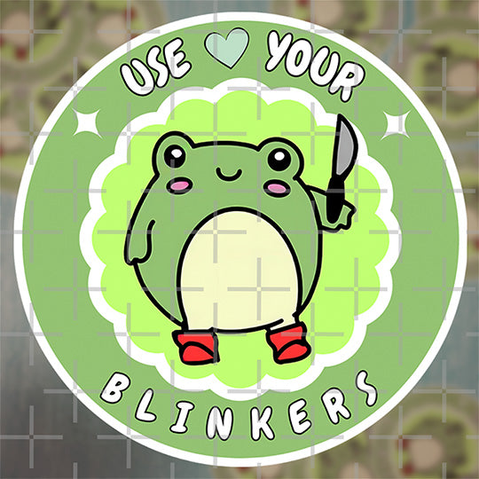 Use Your Blinkers Sticker – Funny Angry Frog Car Decal