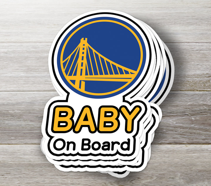Golden State Warriors ‘Baby on Board’ Sticker – Dub Nation NBA Car Decal