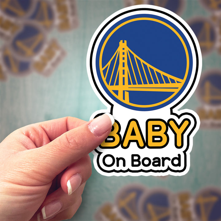 Golden State Warriors ‘Baby on Board’ Sticker – Dub Nation NBA Car Decal