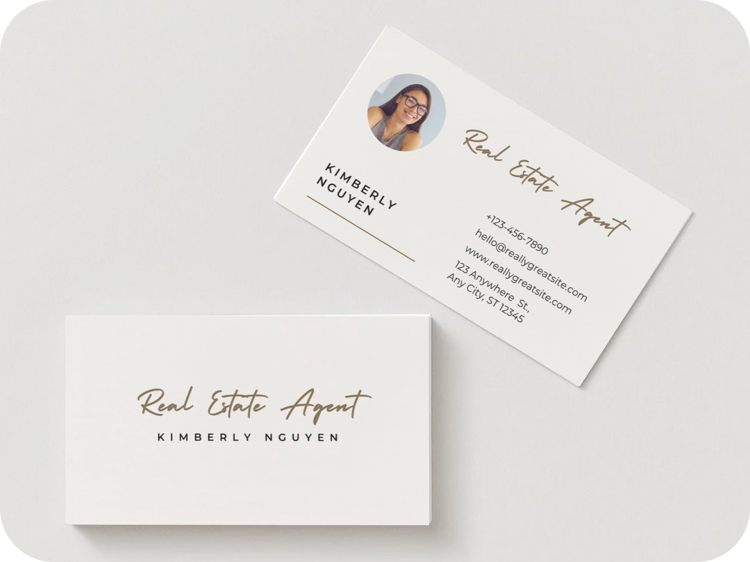 Beige Modern Realtor Real Estate Agent Professional Business Card