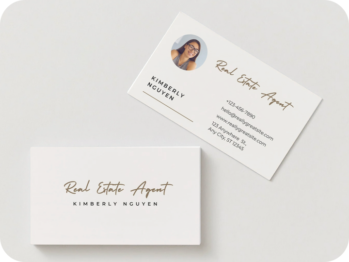 Beige Modern Realtor Real Estate Agent Professional Business Card