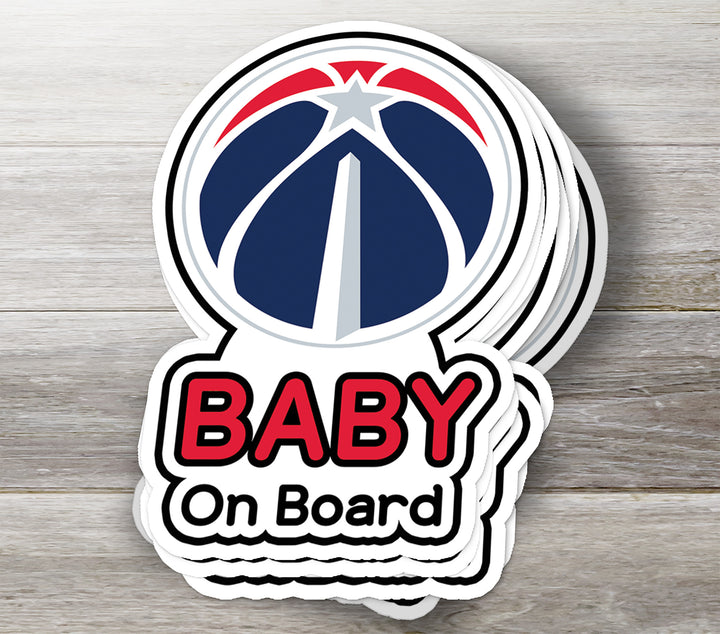 Washington Wizards Baby On Board Sticker - NBA Car Decal