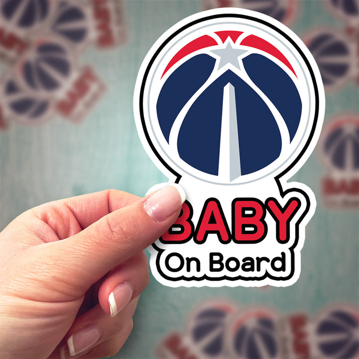 Washington Wizards Baby On Board Sticker - NBA Car Decal