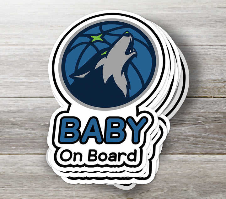 Minnesota Timberwolves ‘Baby on Board’ Sticker – Fierce NBA Car Decal