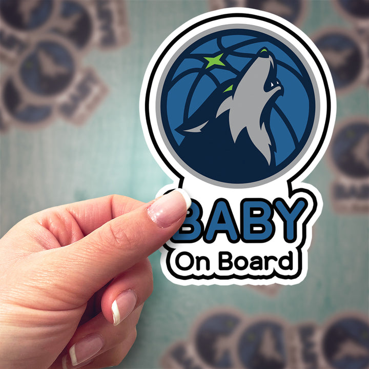 Minnesota Timberwolves ‘Baby on Board’ Sticker – Fierce NBA Car Decal