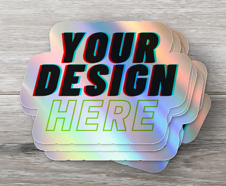Customizable Holographic or Glossy Sticker: Your Image, Your Text, Your Style Customizable Holographic or Glossy Sticker - Rozovy