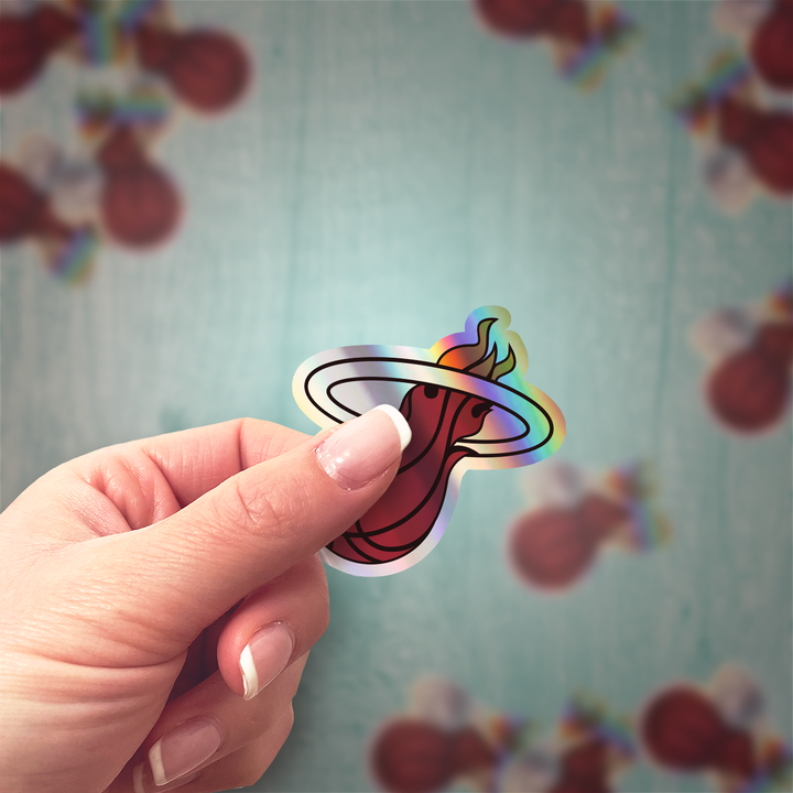 Miami Heat Logo Stickers - Waterproof, Holographic, or Glossy Vinyl - Sizzle in Style! Miami Heat Logo Stickers - Rozovy