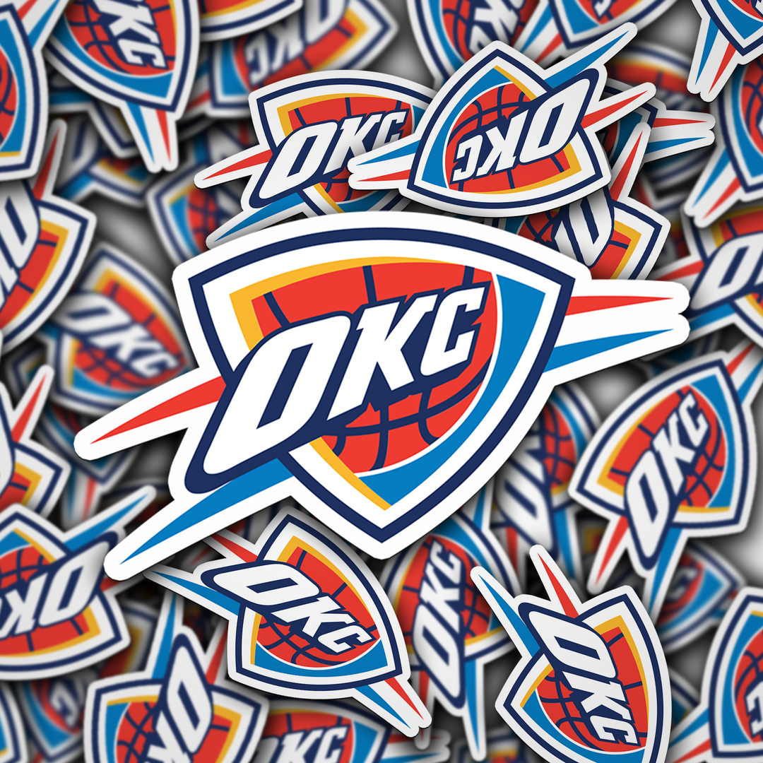 Oklahoma City Thunder Logo Sticker - Holographic or Glossy - Waterproof - Great Gift NBA Stickers - Rozovy
