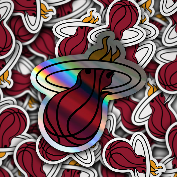 Miami Heat Logo Stickers - Waterproof, Holographic, or Glossy Vinyl - Sizzle in Style! Miami Heat Logo Stickers - Rozovy