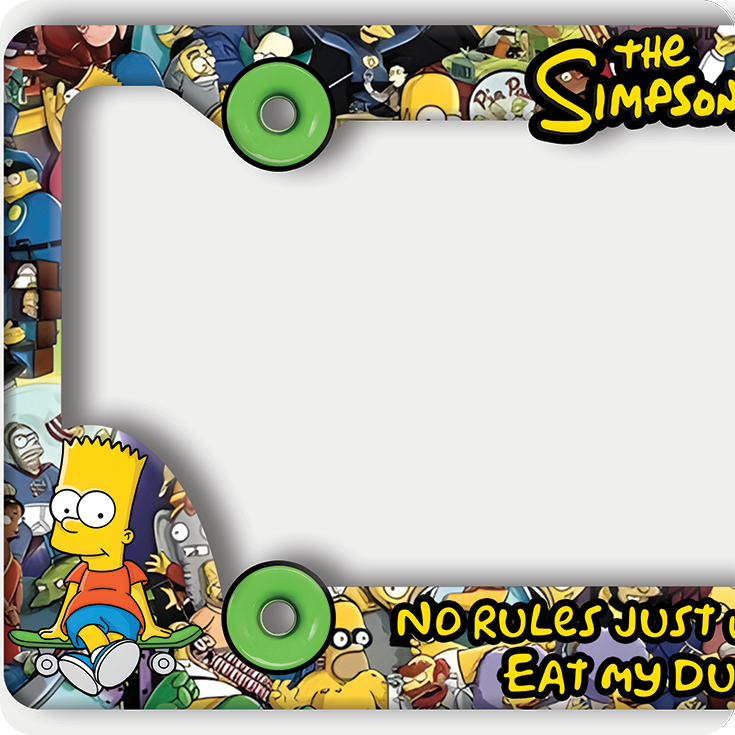Bart Simpson Skateboard License Plate Frame