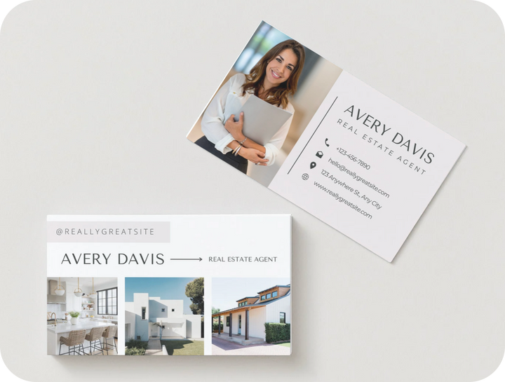 Elegant Real Estate Agent Business Card – Modern Realtor Design