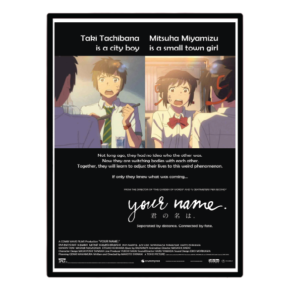 Your Name. (2016) Illuminated LED frame display & Poster (Copy)
